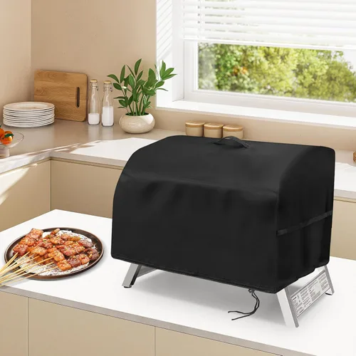 Vista 7 de Cubierta de Parrilla para Parrilla Hibachi, Cubierta de Parrilla de Mesa Pequeña Impermeable para Exteriores de Servicio Pesado, Cubierta