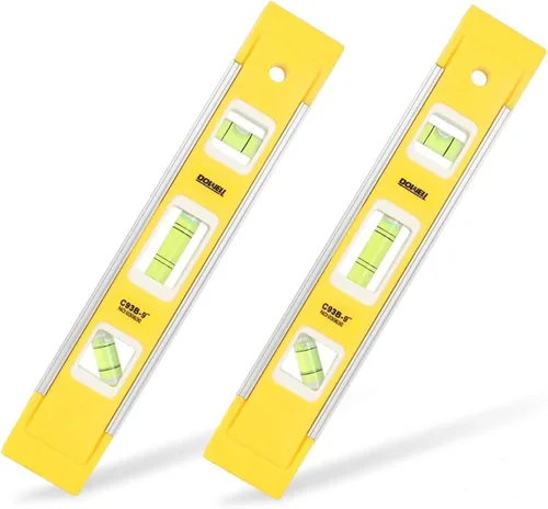 Vista 9 de DOWELL Nivel de Torpedo Magnético Mini Nivel de Burbuja Caja Nivel de Espíritu Marco de Aleación 180/90/45 Grados 9 Pulgadas (1, Blanco)