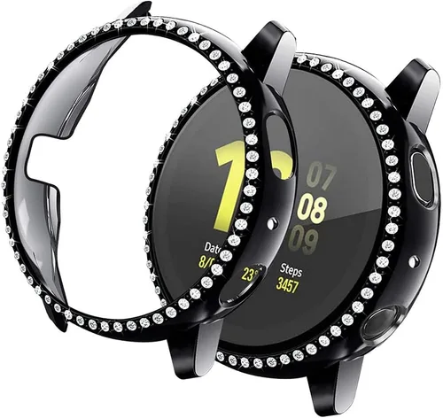 Vista 8 de FitTurn Funda protectora brillante compatible con Samsung Galaxy Watch Active2 de 1.575 pulgadas, 1.732 pulgadas, protector de placa de diamantes