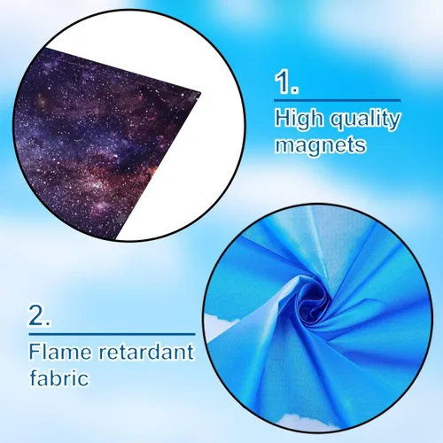 Vista 6 de Paquete de 6 cubiertas de luz fluorescente para luz de techo, filtros de luz de estrellas para aula, oficina, hogar, cubierta de luz magnética