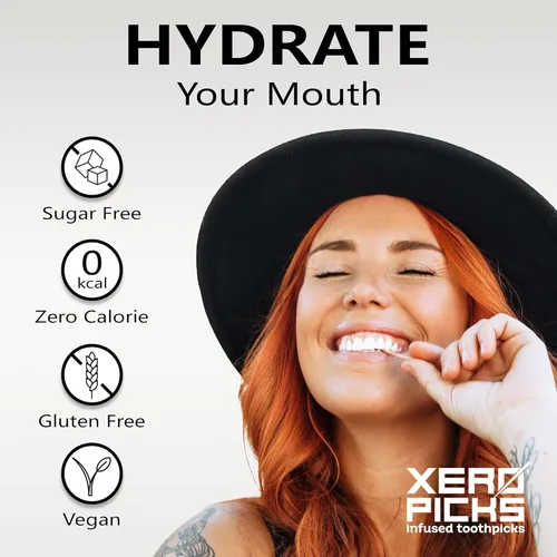 Vista 7 de Xero Picks Palillos de dientes con sabor para ayudar a dejar de fumar - Libre de nicotina - 60 palillos (3 paquetes) (Frambuesa) Sin OMG, Kosher