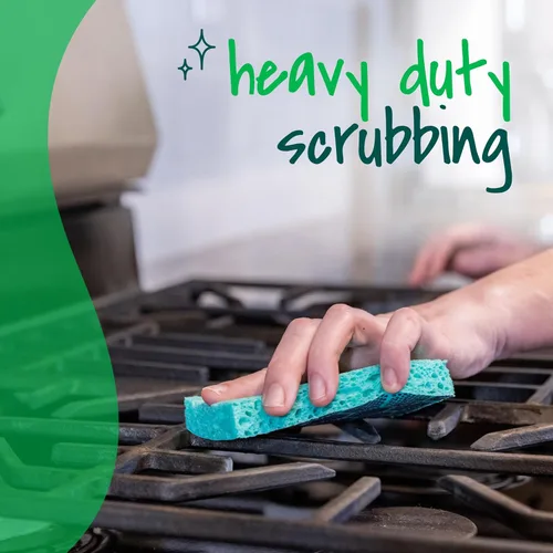 Vista 10 de Scotch-Brite Esponja exfoliante resistente al olor, esponjas de cocina aptas para lavavajillas para fregar seriamente, esponja multiusos para platos