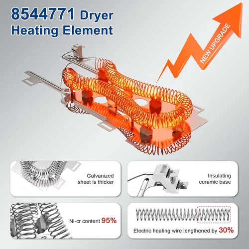 Vista 2 de wp8544771 para Whirlpool Duet Dryer Kit de elementos calefactores con 8544771 PS11746337 AP6013115 para Maytag Bravos xl Elemento calefactor, 279816