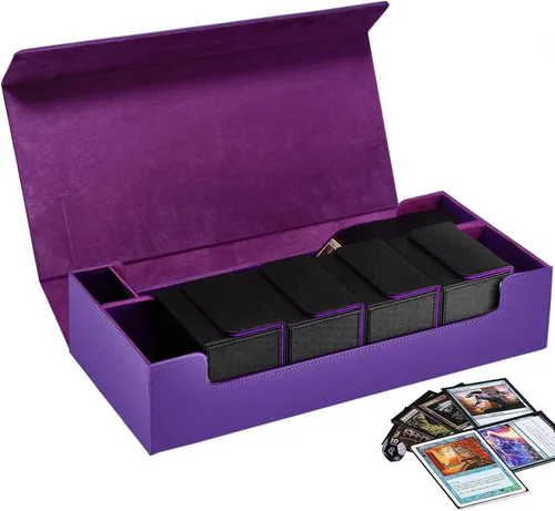 Vista 12 de Estuche de almacenamiento prémium para tarjetas coleccionables TCG, caja con capacidad para más de 1800 tarjetas con funda para MTG, YuGiOh, Uno