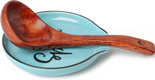 Vista 10 de GDCZ Soporte de cuchara de cerámica para estufa de 5 pulgadas, soporte grande para cuchara para encimera de cocina, cuchara moderna para granja