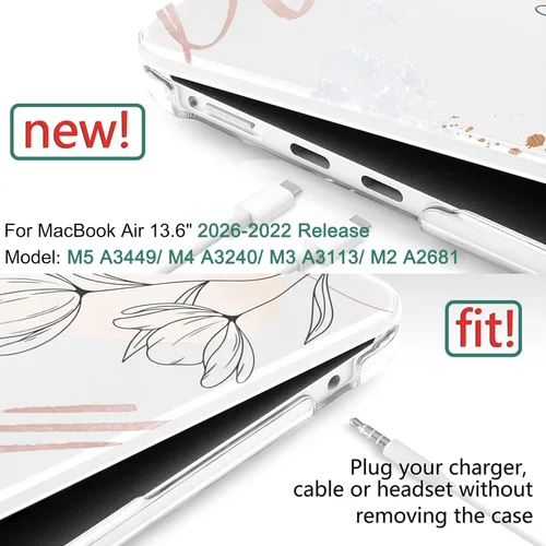 Vista 2 de DONGKE Funda para MacBook Air M4 de 13.6 pulgadas 2025 2024 2023 2022 Modelo A3240 A3113 A2681 M3 M2 Chip, carcasa rígida de plástico con Touch ID