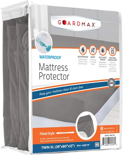 Vista 30 de Guardmax Protector de Colchón de Punto Jersey Tamaño Twin - Cubierta de Colchón Impermeable y Resistente a Ácaros del Polvo con Bolsillos
