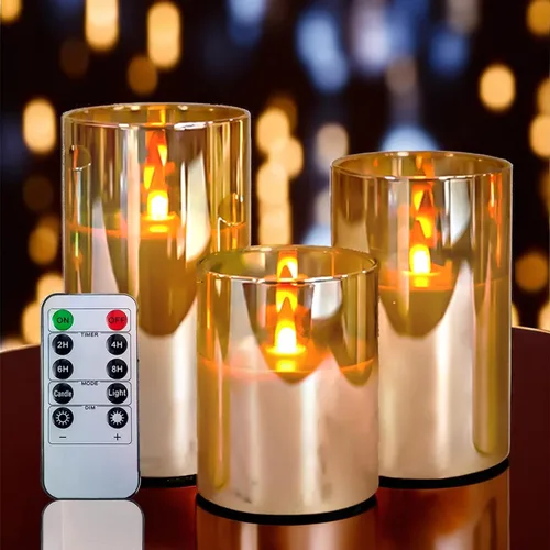 Vista 10 de NICEME Velas de té recargables sin llama con estación de carga, 6 velas LED que funcionan con pilas, velas votivas eléctricas parpadeantes para mesa