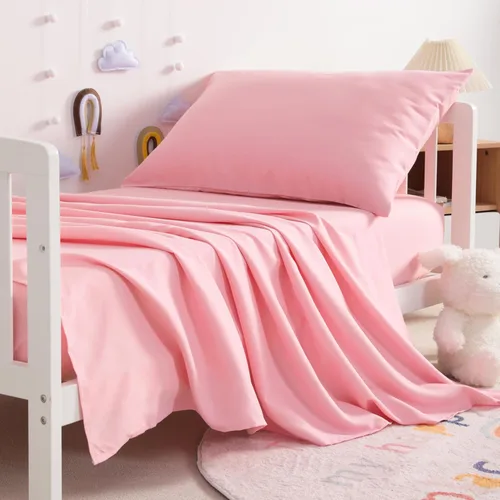 Vista 19 de NTBAY Juego de sábanas para niños pequeños, juego de sábanas de microfibra para cuna de 3 piezas, sábana encimera, sábana bajera, funda de almohada