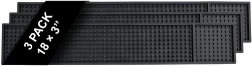 Vista 10 de Alfombrillas de Goma Premium para Barra de Mostrador 18" x 12" Alfombrillas Negras con Borde Blanco para Bartending, Tapete de Servicio de Bar, Bar