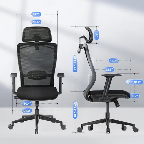 Vista 4 de FLEXISPOT ErgoX - Silla de oficina ergonómica de alta calidad con reposapiés, reposabrazos 3D ajustables, soporte lumbar dinámico, función