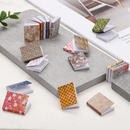 Vista 5 de 20 libros en miniatura para casa de muñecas a escala 1:12, mini libros para casa de muñecas, accesorios surtidos para casa de muñecas, suministros