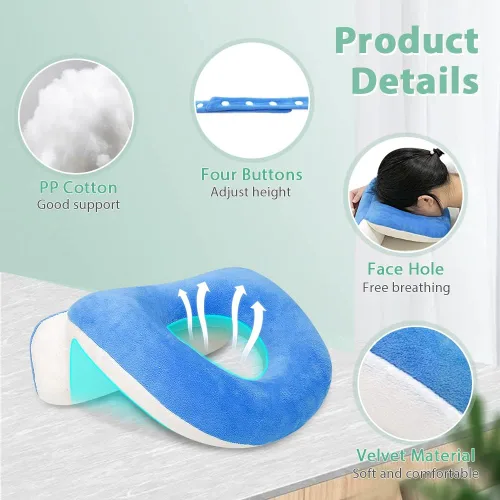 Vista 2 de AOSSA Almohada boca abajo para después de cirugía ocular para dormir boca abajo almohada propensa a dormir boca abajo almohada escritorio siesta