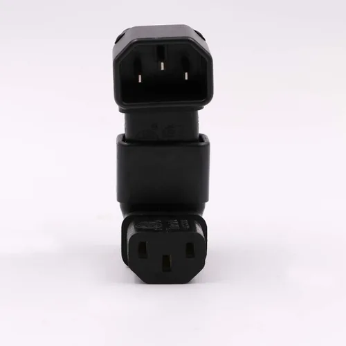 Vista 7 de Adaptador de corriente IEC C14 a C13 PDU/enchufe hacia abajo 90 grados para montaje en pared LCD TV paquete de 2