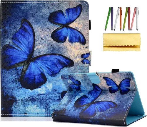 Vista 37 de Funda universal para tablet de 7 pulgadas, piel sintética [ranuras para tarjetas], cubierta magnética, para Samsung Galaxy Tab E/Tab A 7.0, Fire 7