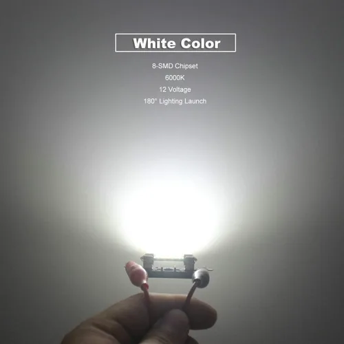 Vista 6 de 31MM Festoon DE3175 3175 6428 6000K Bombillas LED extra brillantes blancas para luces interiores de coche, placa, mapa, domo, maletero, puerta, luz