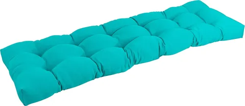 Vista 25 de Blazing Needles Cojín de banco de sarga copetudo, 46 x 19 pulgadas, azul aguamarina