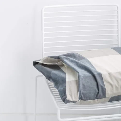 Vista 7 de SUSYBAO Juego de funda de edredón a cuadros azules, tamaño Queen, 100% algodón lavado, juego de funda de edredón de 3 piezas, 1 funda de edredón