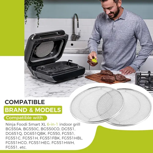 Vista 3 de Paquete de 2 protectores contra salpicaduras, protector contra salpicaduras de acero inoxidable, pantalla de repuesto desmontable reutilizable