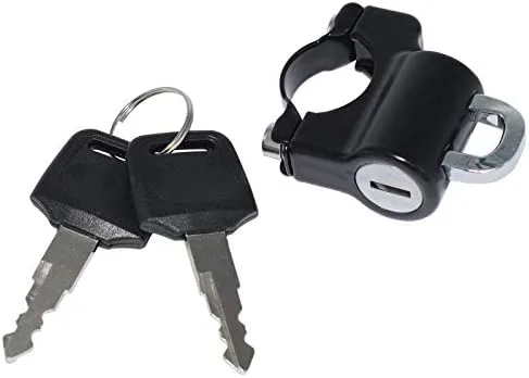 Vista 5 de Cerradura universal de aleación de aluminio con 2 llaves para manillar de 7/8 pulgadas y 0.866 in