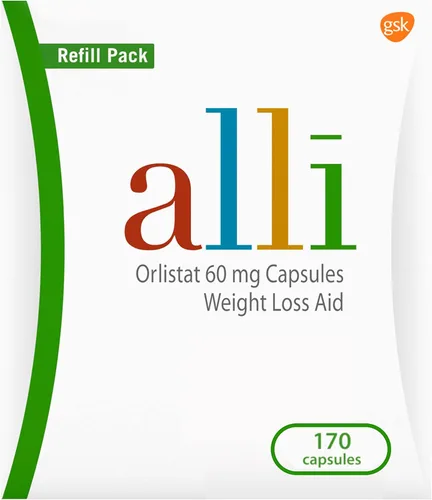 Vista 13 de Alli Pastillas para Perder Peso, Cápsulas de Orlistat 60 mg, Ayuda para Pérdida de Peso sin Receta, Paquete de Recambio de 120