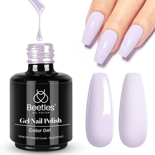 Vista 85 de Beetles - Esmalte de uñas de gel blanco perla, 0.5 onzas líquidas, color blanco perla, brillante, sirena, concha nacarada, esmalte de uñas de gel