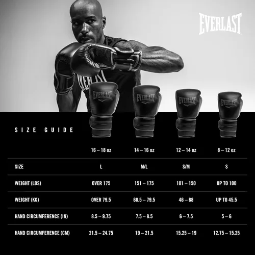 Vista 6 de Everlast Powerlock 2 Guantes de Boxeo con Cierre de Velcro Guantes de Entrenamiento de Combate Cierre de Velcro con Soporte Duradero para Mano