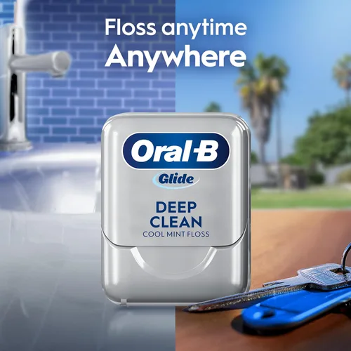 Vista 7 de Oral-B - Hilo dental Glide Pro-Health Deep Clean para limpieza profunda, menta fresca, 131 pies, paquete de 2