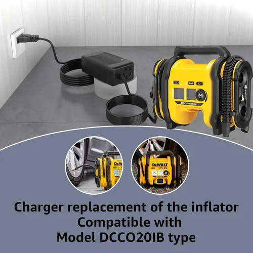 Vista 4 de N557514 Charger Compatible with DeWalt DCC020IB, AC Power Adapter Supply Cord for DeWalt 20V Max Tire Inflator Air Compressor