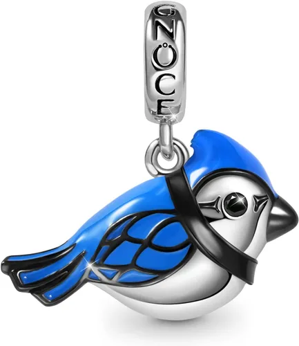 GNOCE Dije de búho con pulsera de plata de ley S925 con dije chapado en oro de 18 quilates con circonita cúbica para pulsera/collar, regalos para
