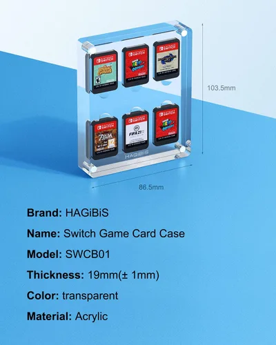 Vista 7 de Hagibis Funda para tarjetas de juego para Nintendo Switch, 6 ranuras para cartuchos, gabinete protector a prueba de golpes, caja de almacenamiento
