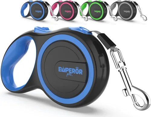 Emperor Pets BL16S - Correa retráctil de 16 pies para perros pequeños, hasta 44 libras, correa resistente retráctil de 16 pies, correas para perros