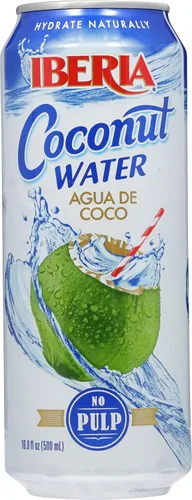 Iberia Agua de coco, sin pulpa, 16.91 onzas líquidas (paquete de 24)
