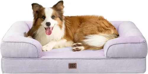 Vista 96 de EHEYCIGA - Cama ortopédica para perro grande, impermeable, de espuma viscoelástica y espuma tipo caja de huevos, bordes elevados, antideslizante