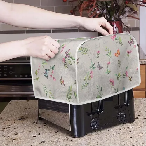 Vista 2 de Funda para tostadora, microondas, tostadora, horno, parrilla, compatible con tostadora de 4 rebanadas, 12.4 pulgadas de largo x 10.6 pulgadas