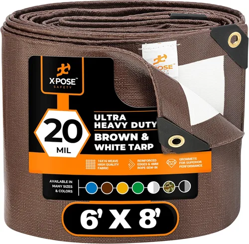 Vista 29 de Xpose Safety Lona ultra resistente de 5 x 7 pies, lonas impermeables de 20 mil para camping, aventuras al aire libre y cubierta de tienda