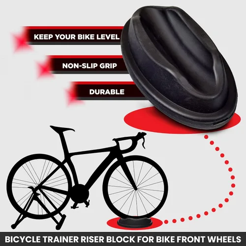 Vista 2 de AlveyTech Bloque elevador de rueda delantera para entrenador de bicicleta de interior, soporte de rueda para bicicleta estacionaria, soporte