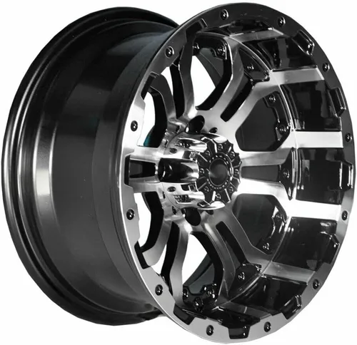 Vista 2 de Rueda de aluminio Omega para carrito de golf, patrón de pernos de 0.157 x 4.000 in, estándar para la mayoría de los modelos de carrito de golf