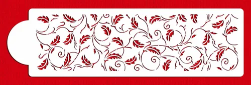 Designer Stencils Plantilla de pastel de hoja de roble lateral (4 pulgadas), beige/semitransparente