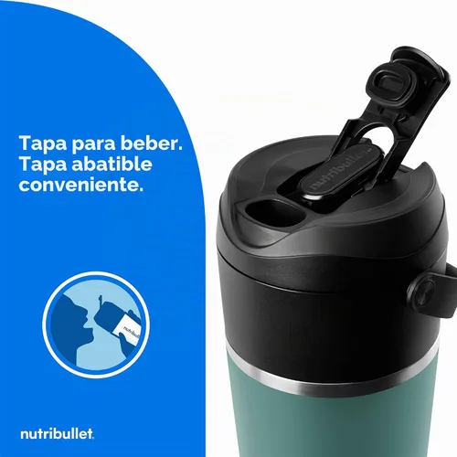 Vista 11 de nutribullet Batidora portátil abatible con vaso aislante, inalámbrico, negro, NBPB50350AK