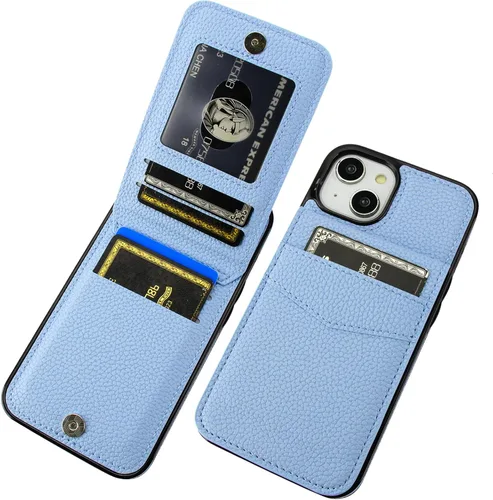 Vista 27 de KIHUWEY Compatible con iPhone 14 Funda Cartera con Soporte para Tarjeta de Crédito, Flip Cuero Premium Cierre Magnético Soporte Funda Protectora