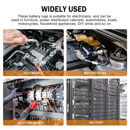 Vista 7 de mankk - 230 piezas de terminales de anillo de cobre para cables de AWG 1 2 4 6 8 1/0 2/0 calibre, conectores de terminal de batería, conectores