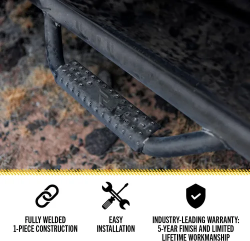 Vista 3 de RealTruck Nerf - Escalones para Silverado/Sierra Longitud de la cabina, acero resistente, negro texturizado C9280CC-TX Compatible