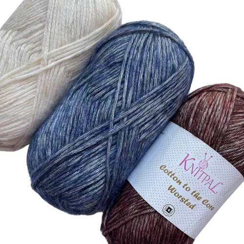 Vista 14 de Hilo de estambre de algodón puro para crochet de Cotton to The Core, paquete de 3 (598,6 metros / 300 g), patrones gratis, apto para principiantes