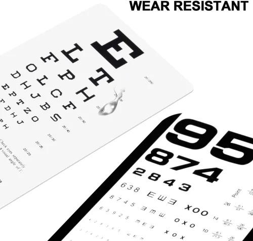 Vista 4 de PECULA Gráfico de ojos, gráficos de bolsillo para ojos, Snellen y Rosenbaum Pocket Eye Chart para exámenes oculares (2 en 1)