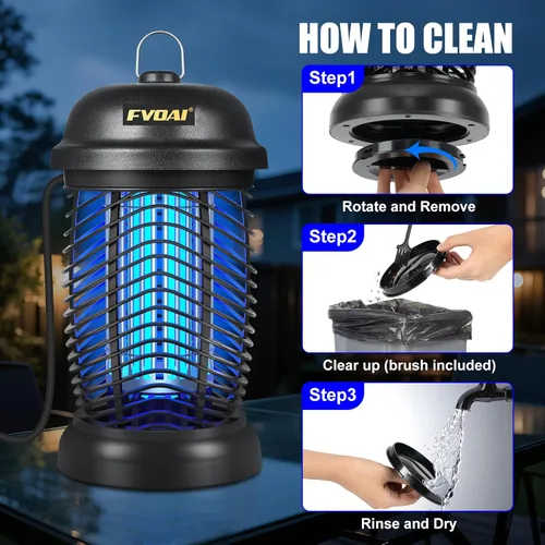 Vista 7 de Exterminador de insectos Fvoai, mosquitero electrónico para exteriores e interiores, trampa que atrae plagas, para patio