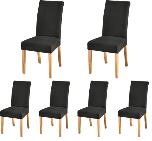 Vista 12 de SoulFeel Juego de 4 fundas para sillas de celosía, extraíbles y lavables, elásticas de elastano jacquard Parsons para silla de comedor, fundas