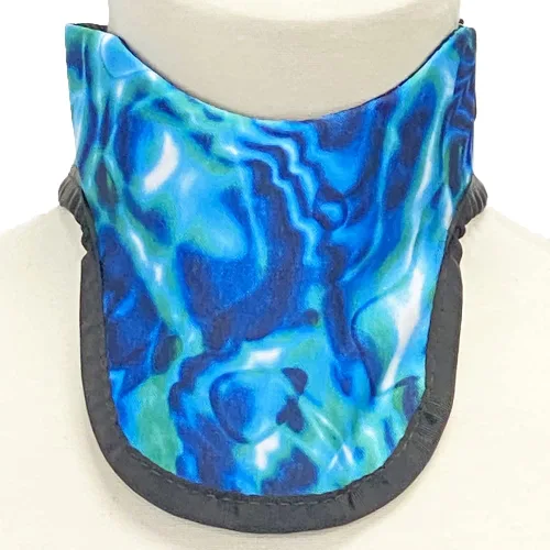 Vista 6 de SS1B Soft Lead Free Thyroid Shield - X-Ray Radiation Protection - Vital™ Lead Free .5mm - Hook and Loop Closure - Made in USA (Small, Blue Flame)