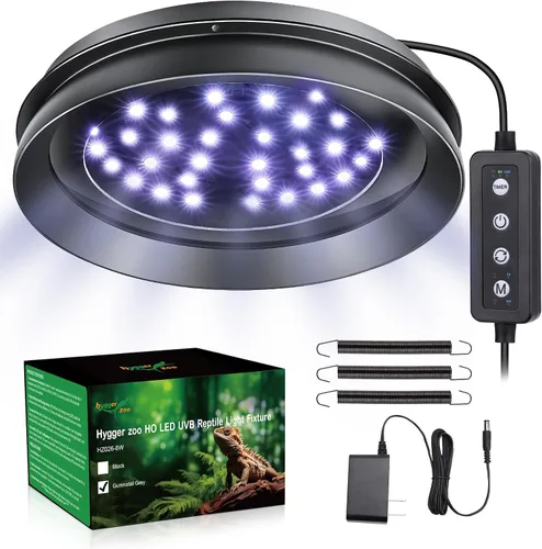 Vista 10 de UVB Light for Reptiles with Dimming, LED UVB Light Bulb Fixture for Bearded Dragon Gecko Lizard Turtle Snake, Adjustable Brightness UVA UVB Lamp for