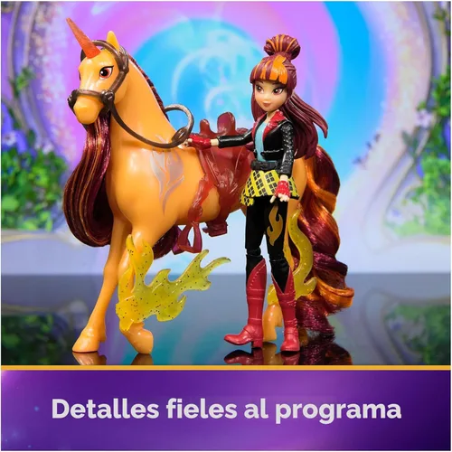 Vista 3 de Academia de Unicornios, Set de Poder de Amistad de Valentina y Ceniza con Silla de Montar y Accesorios, Muñecas y Juguetes de Unicornio, Regalos